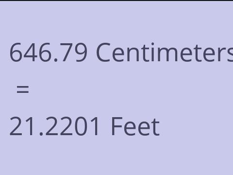 646.79 CM TO FEET