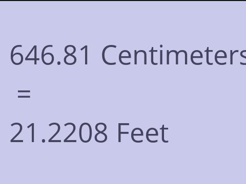 646.81 CM TO FEET