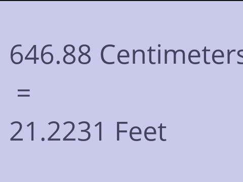 646.88 CM TO FEET