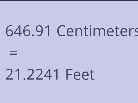 646.91 CM TO FEET