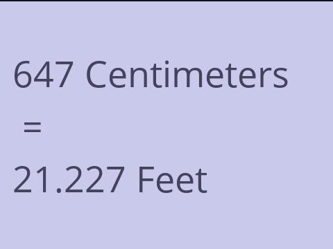 647 CM TO FEET