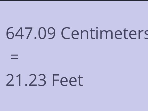 647.09 CM TO FEET