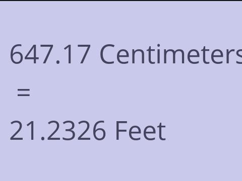 647.17 CM TO FEET