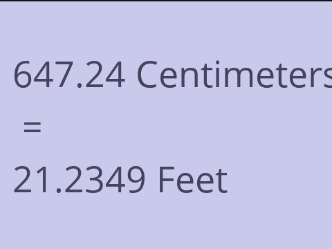 647.24 CM TO FEET