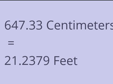 647.33 CM TO FEET