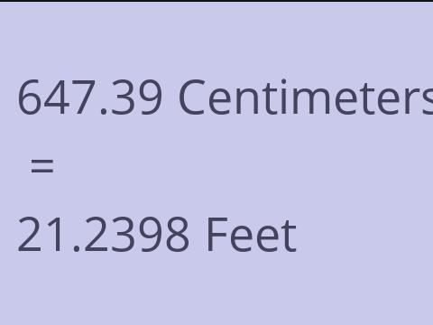 647.39 CM TO FEET