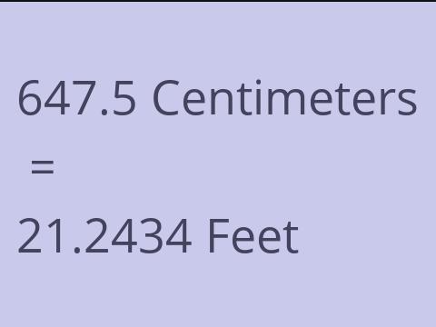 647.5 CM TO FEET