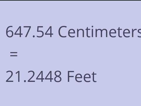 647.54 CM TO FEET