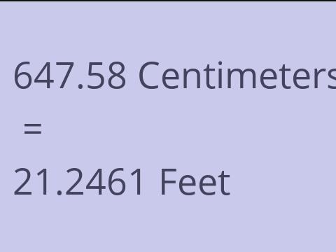 647.58 CM TO FEET