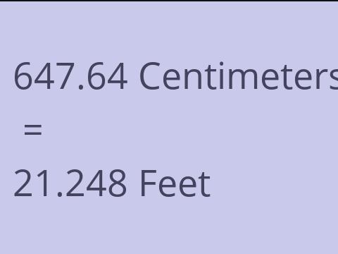 647.64 CM TO FEET