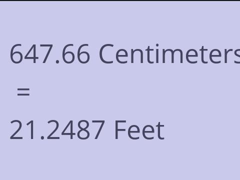 647.66 CM TO FEET