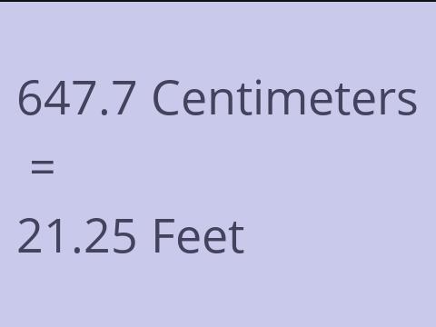 647.7 CM TO FEET