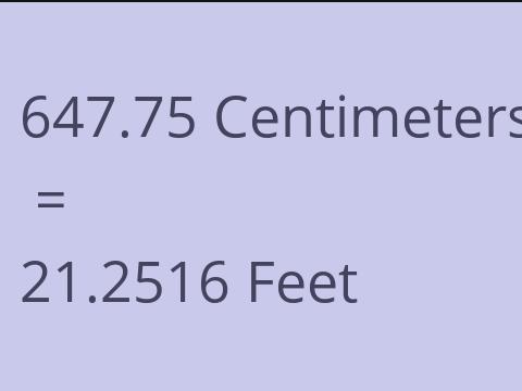 647.75 CM TO FEET