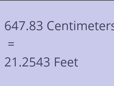 647.83 CM TO FEET