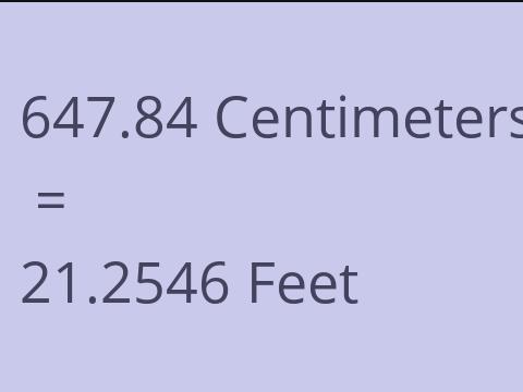 647.84 CM TO FEET