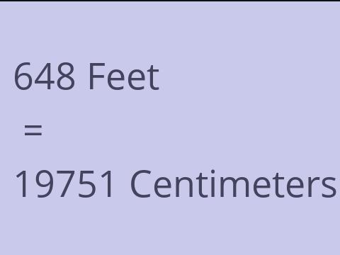 648 FEET TO CM