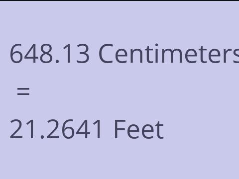 648.13 CM TO FEET