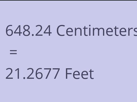 648.24 CM TO FEET