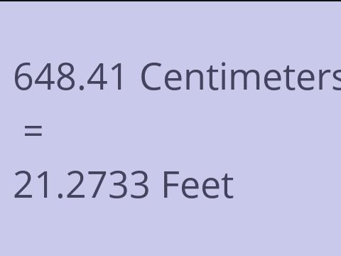 648.41 CM TO FEET