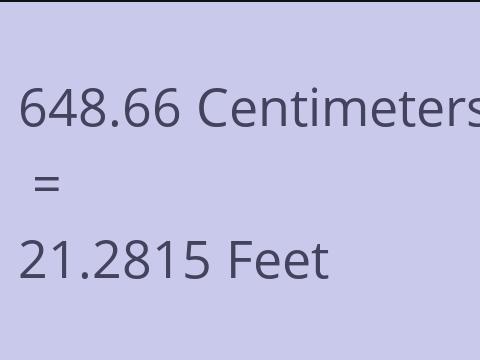 648.66 CM TO FEET