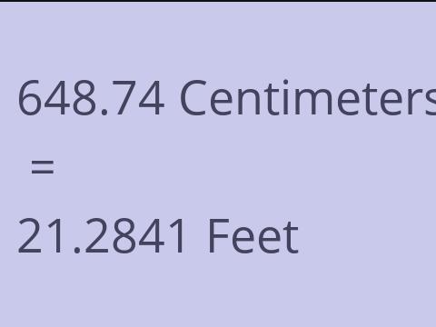 648.74 CM TO FEET