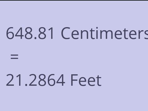 648.81 CM TO FEET