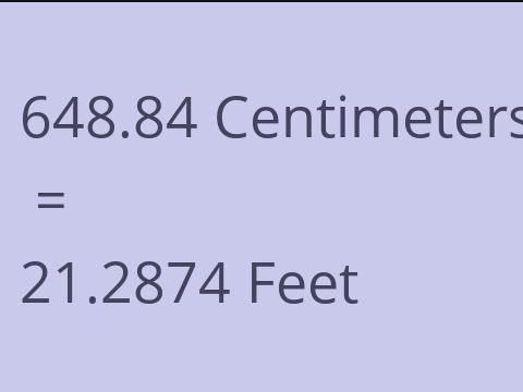 648.84 CM TO FEET