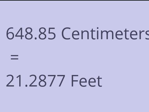 648.85 CM TO FEET