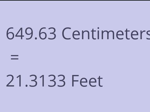 649.63 CM TO FEET