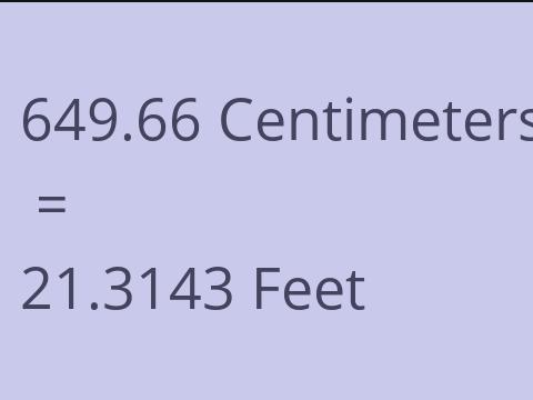 649.66 CM TO FEET