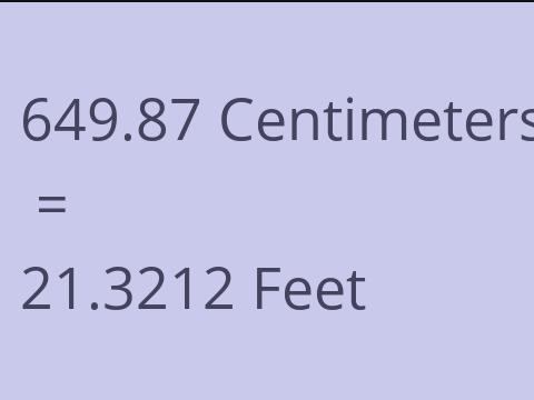 649.87 CM TO FEET