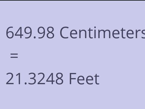 649.98 CM TO FEET