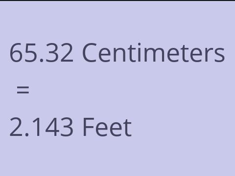 65.32 CM TO FEET