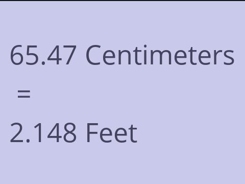 65.47 CM TO FEET