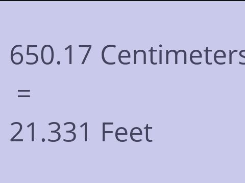 650.17 CM TO FEET