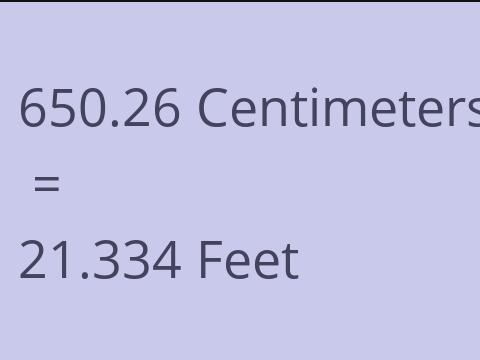 650.26 CM TO FEET