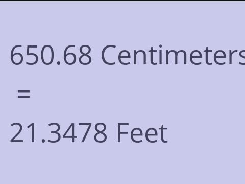 650.68 CM TO FEET