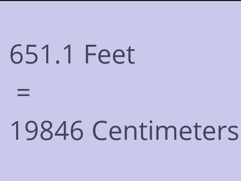 651.1 FEET TO CM