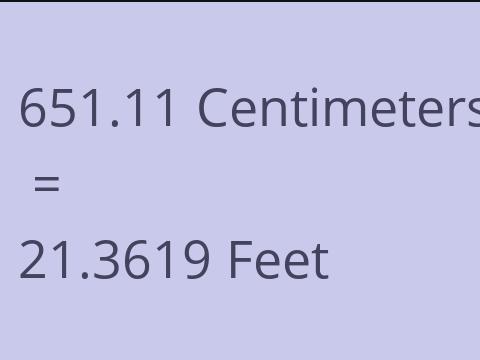 651.11 CM TO FEET