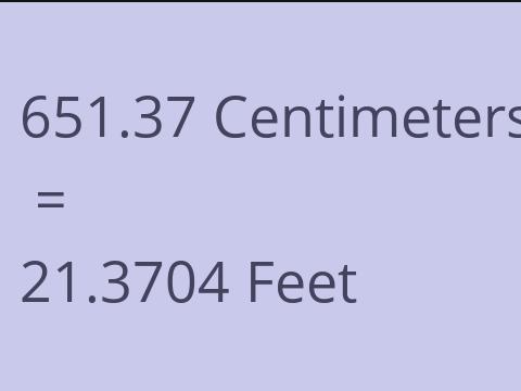 651.37 CM TO FEET