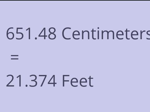 651.48 CM TO FEET