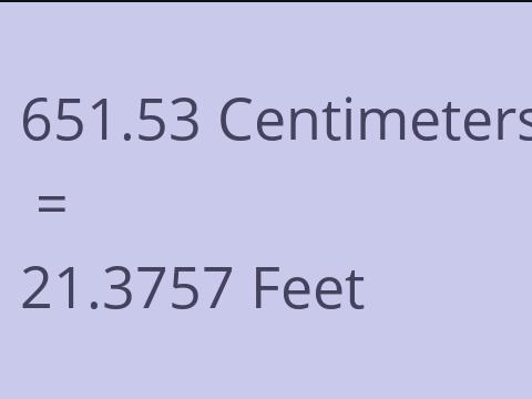 651.53 CM TO FEET