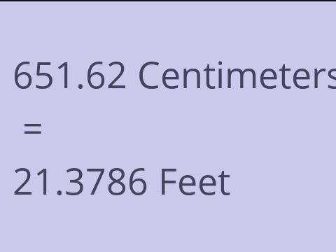 651.62 CM TO FEET