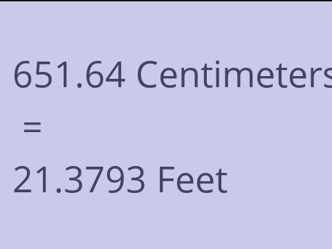 651.64 CM TO FEET