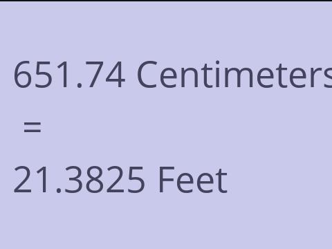 651.74 CM TO FEET