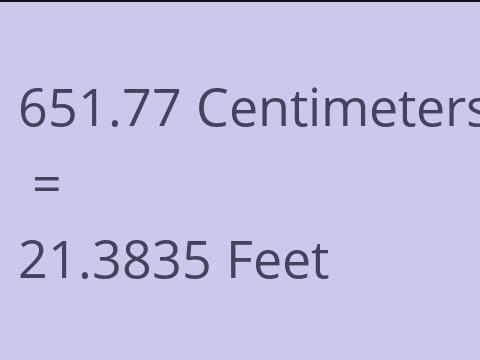 651.77 CM TO FEET