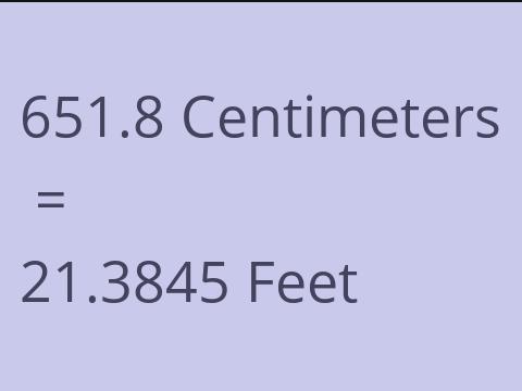 651.8 CM TO FEET