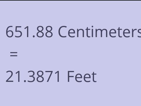 651.88 CM TO FEET