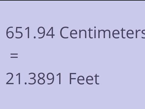 651.94 CM TO FEET