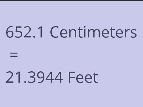 652.1 CM TO FEET